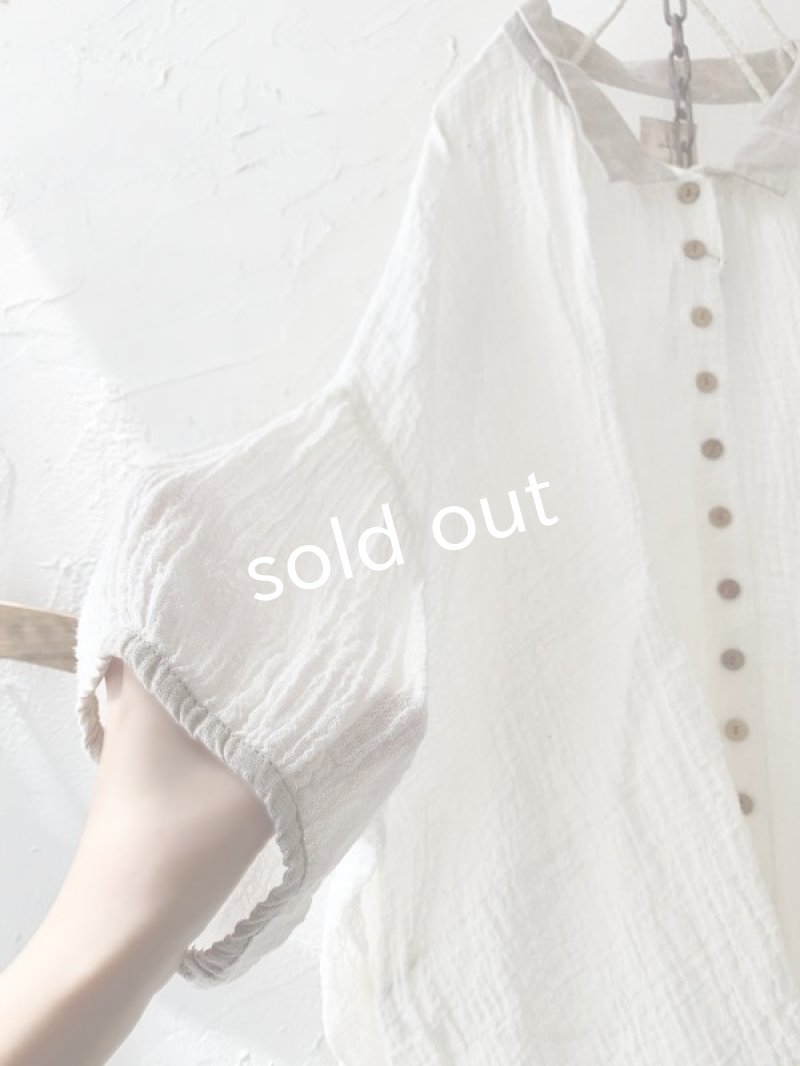画像7: 【SALE】MARCHE' DE SOEUR／バイカラーボイルブラウス・オフ×生成り (7)