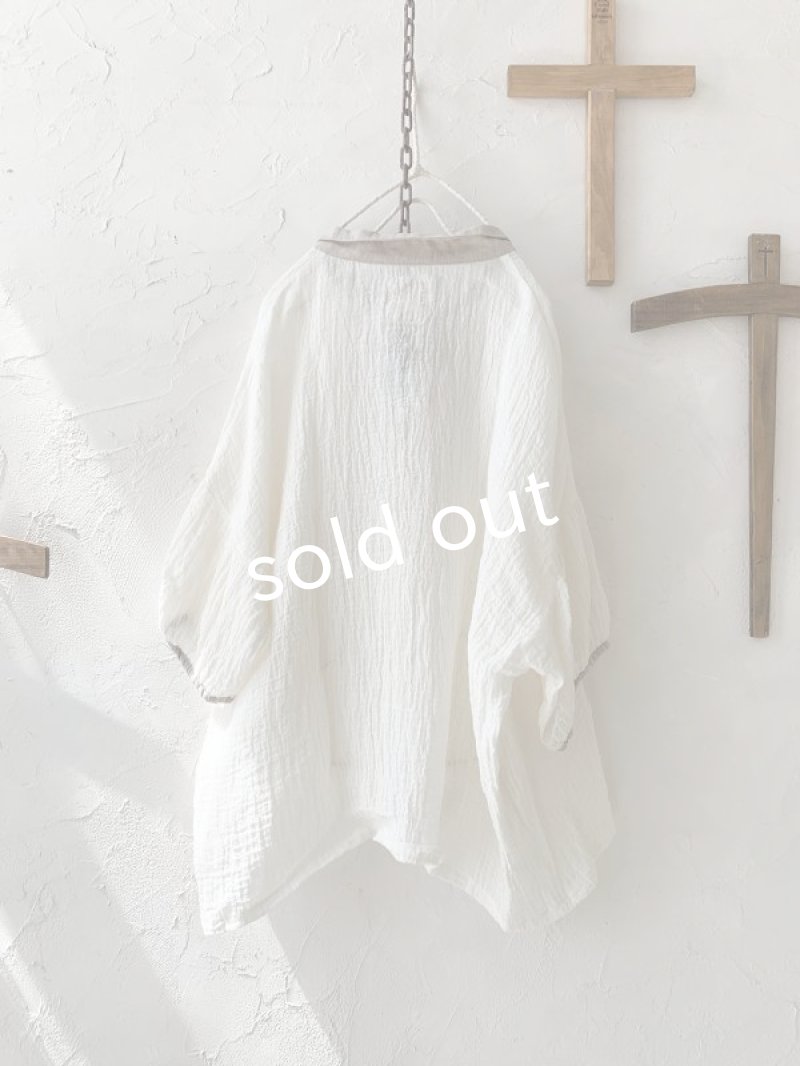 画像10: 【SALE】MARCHE' DE SOEUR／バイカラーボイルブラウス・オフ×生成り (10)