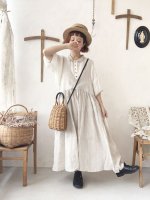 画像2: 【SALE】MARCHE' DE SOEUR／バイカラーボイルブラウス・オフ×生成り (2)