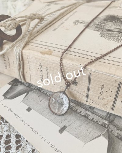 画像3: caco grass works／ヴィンテージガラスボタンのペンダント・花