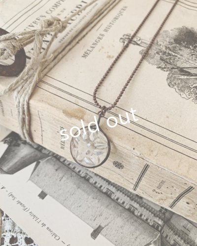 画像6: caco grass works／ヴィンテージガラスボタンのペンダント・花