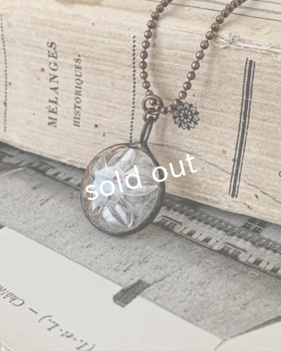 画像4: caco grass works／ヴィンテージガラスボタンのペンダント・花