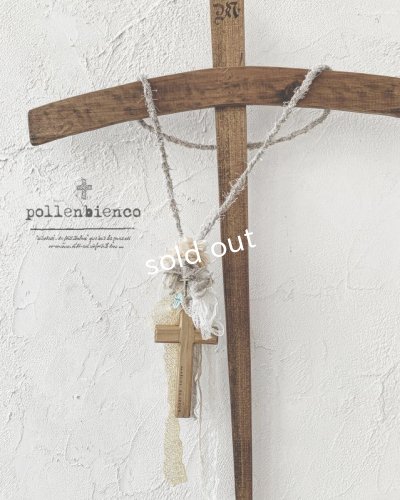 画像1: pollenbienco／十字架とヴィトレイルインタリオのネックレス・クロス