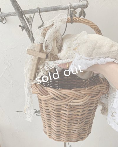 画像8: pollenbienco/アンティークレースとガーゼカバーのバスケット