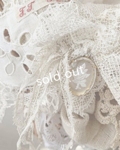 画像10: pollenbienco/アンティークレースとガーゼカバーのバスケット