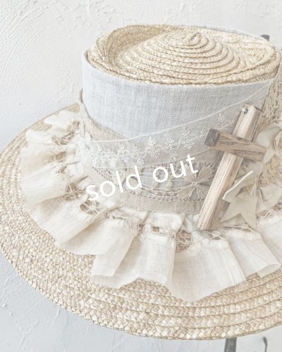 画像3: pollenbienco/アンティークフリルレースと十字架のキャペリン