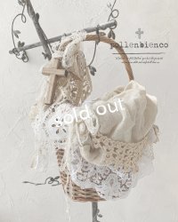 pollenbienco／アンティークレースとガーゼカバーのバスケット