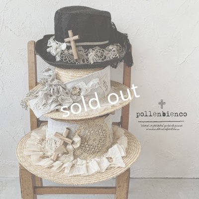 画像7: pollenbienco／アンティークプリーツレースのキャペリン