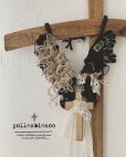 画像1: pollenbienco／十字架とドイツ製天使のインタリオのネックレス・黒 (1)