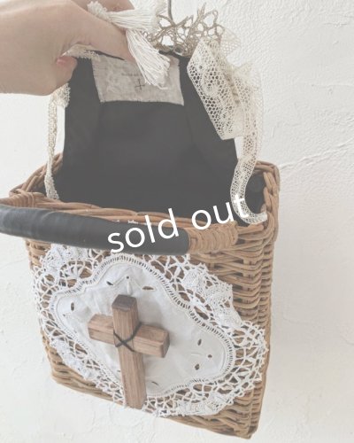画像7: pollenbienco/アンティークレースと十字架のかごバッグ