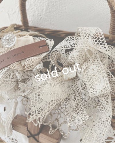 画像4: pollenbienco/アンティークレースと十字架のかごバッグ