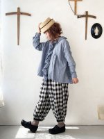 画像2: MARCHE' DE SOEUR／フローフリルブラウス・シャンブレーブルー (2)