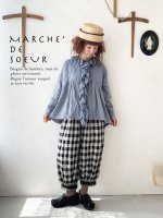 画像1: MARCHE' DE SOEUR／フローフリルブラウス・シャンブレーブルー (1)