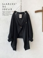 画像5: MARCHE' DE SOEUR／ベルギアンリネンカーディガン・ブラック (5)