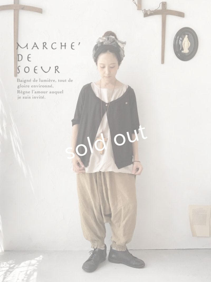 画像3: MARCHE' DE SOEUR／ベルギアンリネンカーディガン・ブラック (3)