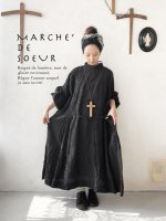 画像1: MARCHE' DE SOEUR／アシメトリータックワンピース・ブラック (1)