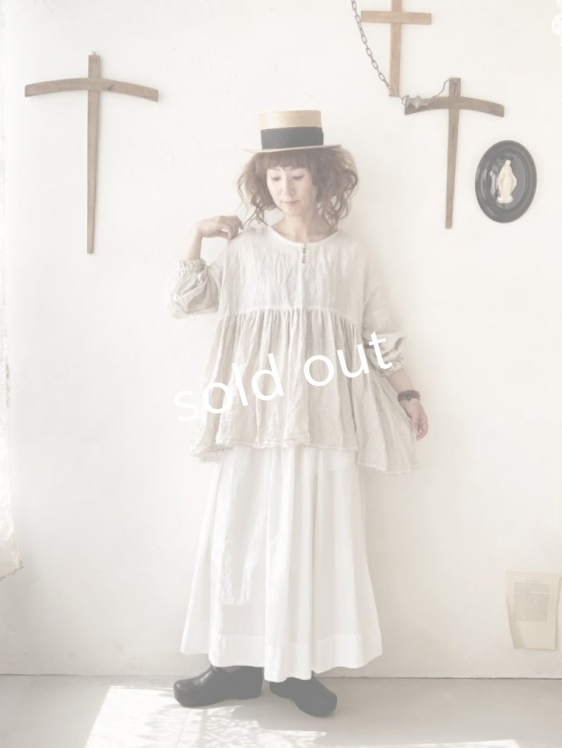 画像2: MARCHE' DE SOEUR／ギャザープルオーバー・リネンガーゼ (2)