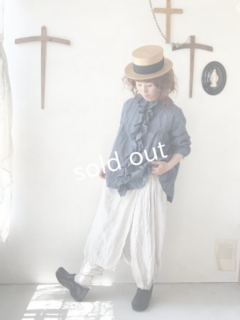 画像11: MARCHE' DE SOEUR／タブリエパンツ・ヘリンボン生成り (11)