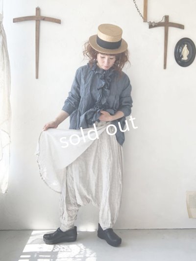 画像12: MARCHE' DE SOEUR／タブリエパンツ・ヘリンボン生成り