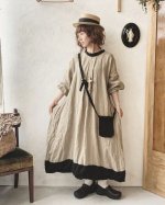 画像13: MARCHE' DE SOEUR／種蒔きポケットワンピース・ヴィンテージカーキ (13)