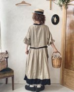 画像12: MARCHE' DE SOEUR／種蒔きポケットワンピース・ヴィンテージカーキ (12)