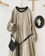 画像3: MARCHE' DE SOEUR／種蒔きポケットワンピース・ヴィンテージカーキ (3)