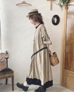 画像11: MARCHE' DE SOEUR／種蒔きポケットワンピース・ヴィンテージカーキ (11)
