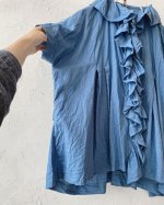 画像3: MARCHE' DE SOEUR／半袖フローフリルブラウス・ライトブルー (3)