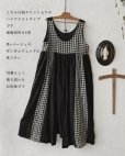 画像4: shizuka's & MARCHE３点セット／ロベリアのドレス・黒×ベージュギンガム（前スリットタイプ）