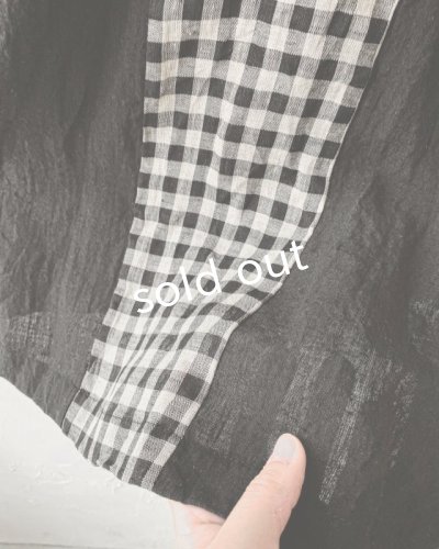 画像7: shizuka's & MARCHE３点セット／ロベリアのドレス・黒×白ギンガム（前スリットタイプ）