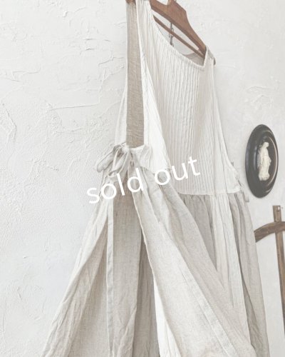 画像6: shizuka's & MARCHE3点セット/ロベリアのドレス・クリーム×生成り(サイドリボンタイプ)