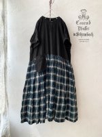 画像1: MARCHE' DE SOEUR／ギャザーポケットワンピース・緑チェック (1)