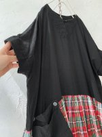 画像5: MARCHE' DE SOEUR／ギャザーポケットワンピース・赤チェック (5)