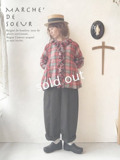 画像9: MARCHE' DE SOEUR/フローフリルブラウス・赤チェック