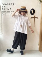 画像9: MARCHE' DE SOEUR／スタンドカラー半袖プルオーバー・オフ (9)