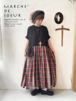 画像7: MARCHE' DE SOEUR／ギャザーポケットワンピース・緑チェック (7)