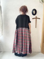 画像9: MARCHE' DE SOEUR／ギャザーポケットワンピース・緑チェック (9)