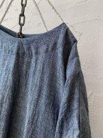 画像3: MARCHE' DE SOEUR／ギャザーポケットワンピース・シャンブレー×フレンチリネンチェックA (3)