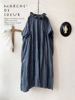 画像1: MARCHE' DE SOEUR／ラッフル襟のワンピース・シャンブレー (1)