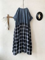 画像7: MARCHE' DE SOEUR／ギャザーポケットワンピース・シャンブレー×フレンチリネンチェックA (7)