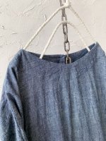 画像6: MARCHE' DE SOEUR／ギャザーポケットワンピース・シャンブレー×フレンチリネンチェックB (6)