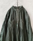 画像3: HALLELUJAH／1890's Bourgeron 羊飼いシャツワンピース・khaki（105cm丈）