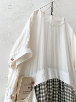 画像3: MARCHE' DE SOEUR／ギャザーポケットワンピース・ミルク×ブラウンチェック (3)