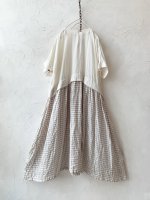 画像7: MARCHE' DE SOEUR／ギャザーポケットワンピース・ミルク×ベージュチェック (7)