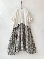 画像7: MARCHE' DE SOEUR／ギャザーポケットワンピース・ミルク×ブラウンチェック (7)