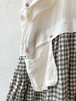 画像4: MARCHE' DE SOEUR／ギャザーポケットワンピース・ミルク×ブラウンチェック (4)