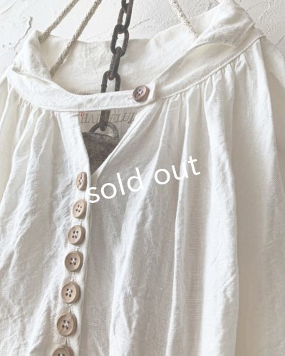画像5: HALLELUJAH／1890's Bourgeron 羊飼いシャツワンピース・Off White（110cm丈）