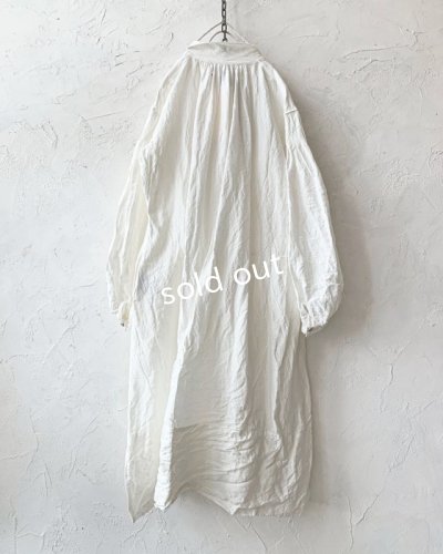 画像2: HALLELUJAH／1890's Bourgeron 羊飼いシャツワンピース・Off White（110cm丈）