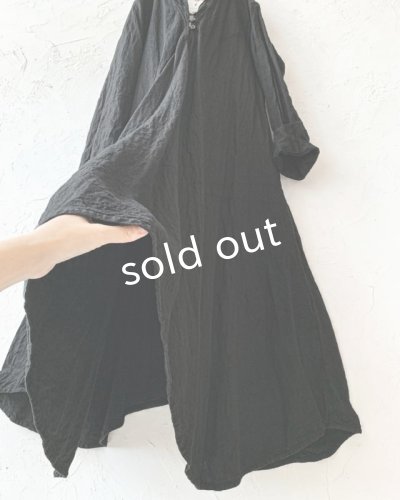 画像7: HALLELUJAH／Robe de femme de chambre 小間使いローブ衿付・black（110cm丈）