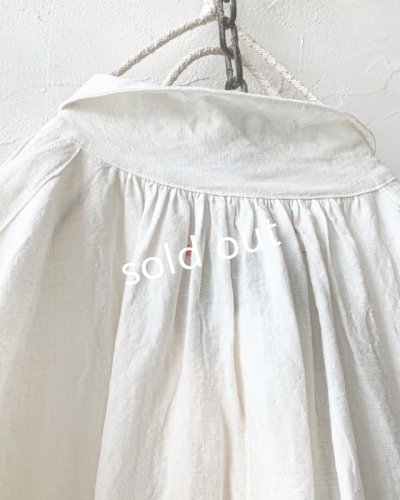 画像9: HALLELUJAH／1890's Bourgeron 羊飼いシャツワンピース・Off White（110cm丈）